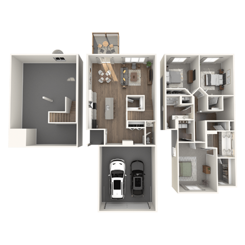 Floor plan for 3 beds, 2.5 baths, 1789 sqft